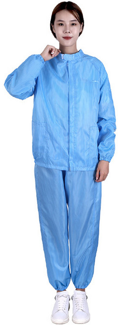 베가 방진복 투피스 제전복 C카라 상하세트 크린룸, 블루-M, 블루, 1개