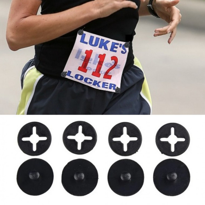 마라톤 배번호 고정핀 레이스 빕 버튼 4개 1세트 러닝 대회 번호표 고정, 1개