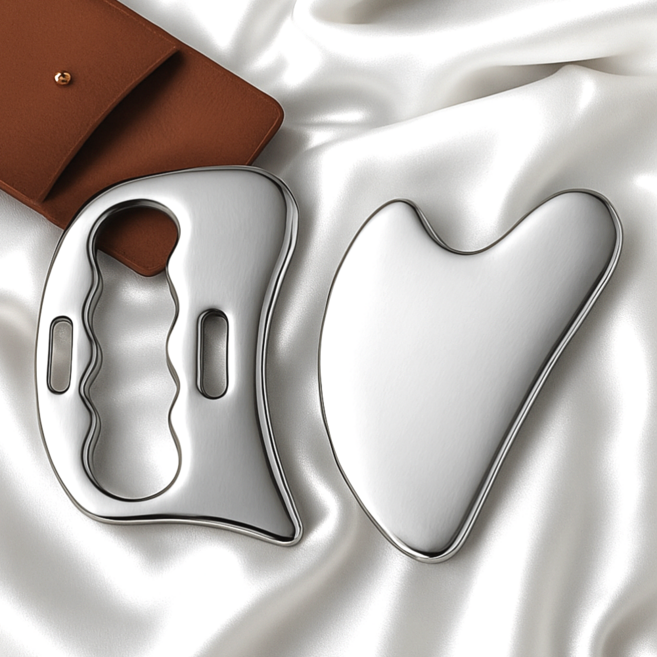 바이브샵 프리미엄 스텐 괄사 마사지기 D + 하트, 1세트