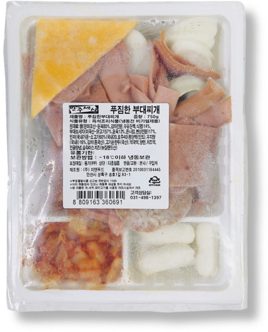 안주세상 푸짐한 부대찌개, 1개, 750g
