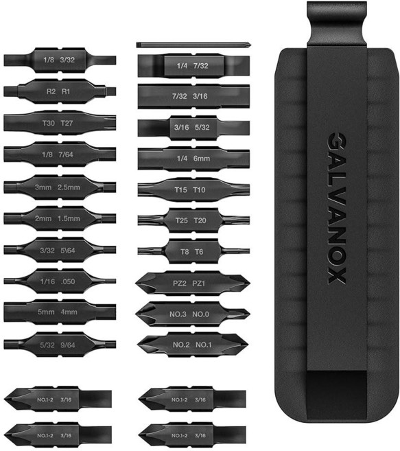 GALVANOX Galvanox Leatherman 멀티 툴용으로 설계된 양면 비트 세트 홀더 포함 플랫 스크루 드라이버 세트 (21피스 + 보너스 4개) 272395, GALVANOX Galvanox Leatherman 멀, 1