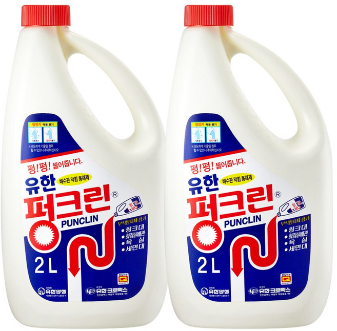 더샵 유한락스 펑크린 2L *2개입 배수관막힘 변기 뚫어뻥, 2개
