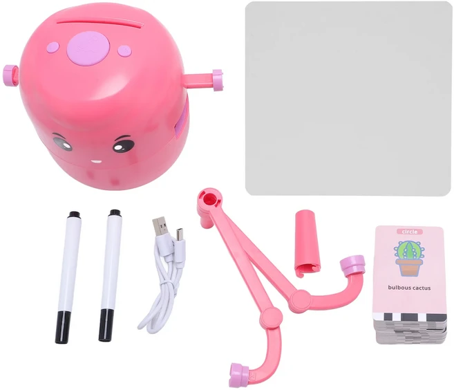 쿠쿠스토어 스마트 드로잉 로봇 2400mAh 페인팅 어린이를 위한 대화형 자동 조기 교육, 01 빨간색