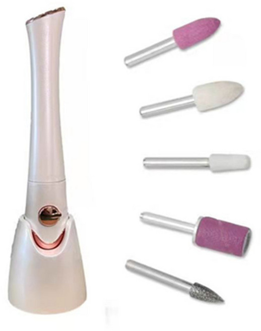 爆款電動美甲打磨機USB便攜式磨甲器 美甲器套裝全自動, 乳白色, 一個