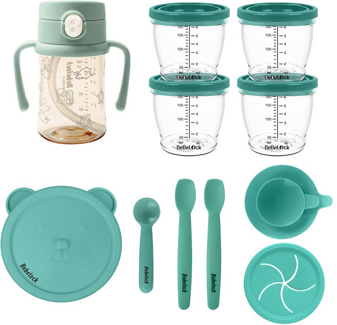 베베락 이유식스타트 6종세트(원터치 빨대컵 포함), 민트그린, 1개