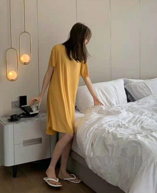 반팔 원피스 드레스 홈웨어 찰랑 쿨원피스 SWQN 223