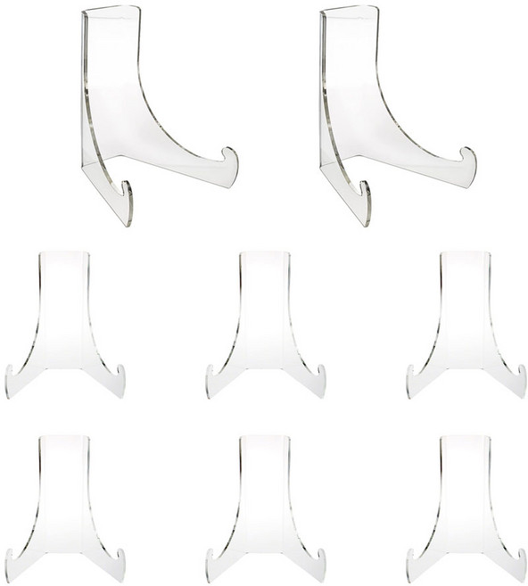 도림 ㄷ자 갈고리 투명 아크릴 다용도 거치대 스탠드, 8개, 투명 L