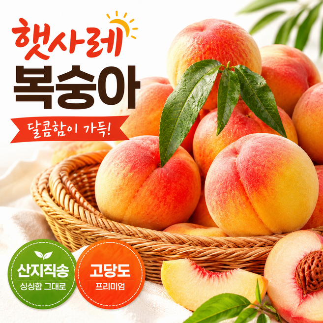 10위 - [소소픽농산] 햇사레복숭아 프리미엄 복숭아 음성 감곡 백도 황도, 1박스, 햇사레 백도 중과 4kg