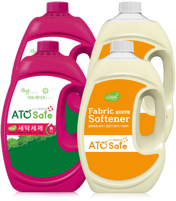 아토세이프 액체세제 2.5L 2개+유연제 후리지아향 2.5L 2개