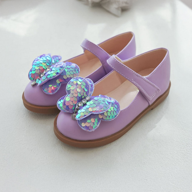 달콩슈 여아용 나비 스팽글 리본 메리제인 구두 DKS852