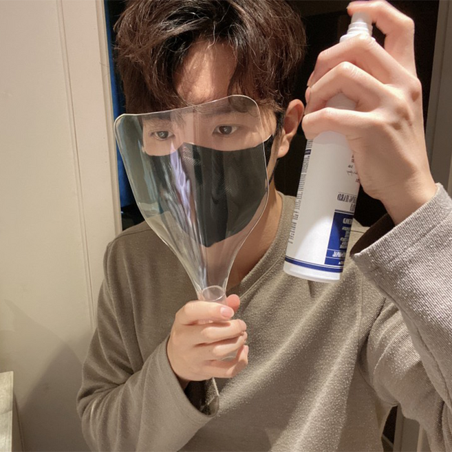 헤어스프레이 얼굴 앞가리개 페이스커버, 2개