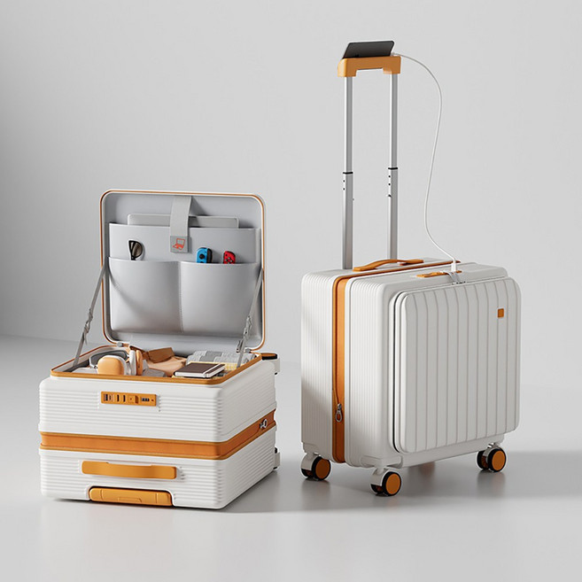 Chephie 무기한 A/S 전면오픈 확장형 소형 기내용 여행용 캐리어