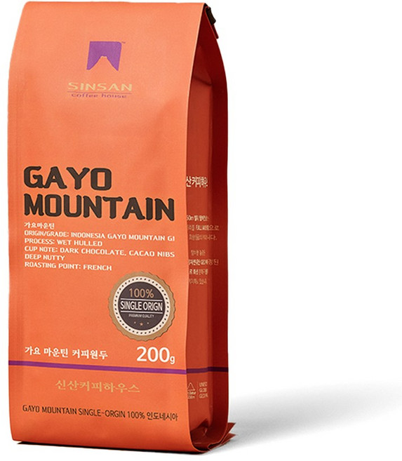 신산커피하우스 가요마운틴 커피원두(분쇄안함) 200g, 1개