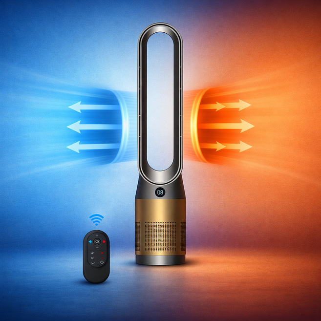 스마일브리즈 사계절용 냉온풍기 냉난방기 날개없는 온풍 냉풍 스마트 온도제어 가정용 사무실, 그레이블루, TP050LH 고급형