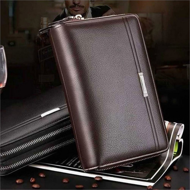 수납형 클러치 더블지퍼 장지갑 남자 일수가방