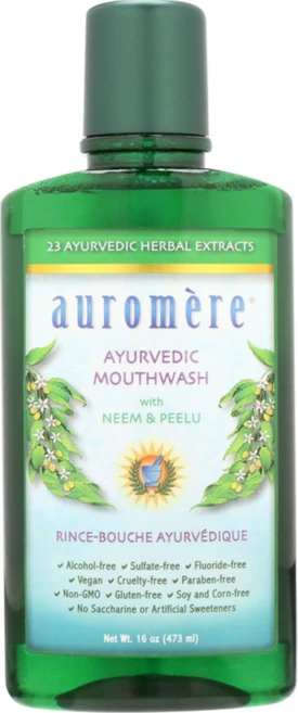 Auromere 무불소 무알콜 가글 아유르베다 허브 가글 편안한 사용감 비건 구강청결제 473ml, 아우로메레 아유르베다 구강청결제 비건 불소 무첨가 알코, 1개 - 쿠팡