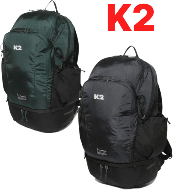 [백화점 제품] K2 수납성 우수 35L 나일론 코듀라 경량 배낭 백팩 등산 캠핑 낚시 일상, 블랙그레이