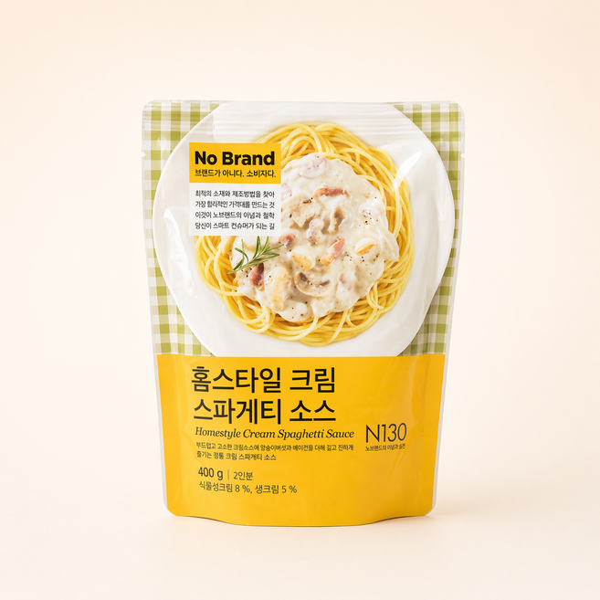 [노브랜드] 홈스타일 크림 스파게티 소스 400g, 1개