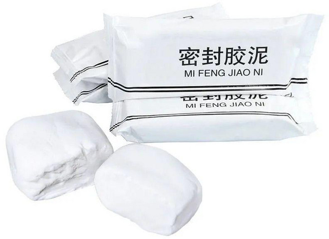 密封膠泥 堵孔填縫 防蟲防水 補墻洞, 1個, 防蚊防水環保無異味,高密封膠泥 2包裝