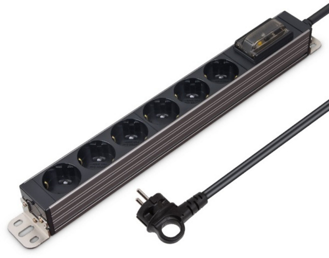 (현대일렉트릭) 서버탭 알루미늄 고용량 멀티탭 (6구/누전차단)(1.5M) 티타늄그레이(HDSVAL-GN615T), 1개