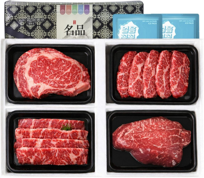 고민밥상 1+등급 정성 한우 선물세트 1.2kg (등심 업진살 부채살 불고기) 구이용 명절 선물, 1개