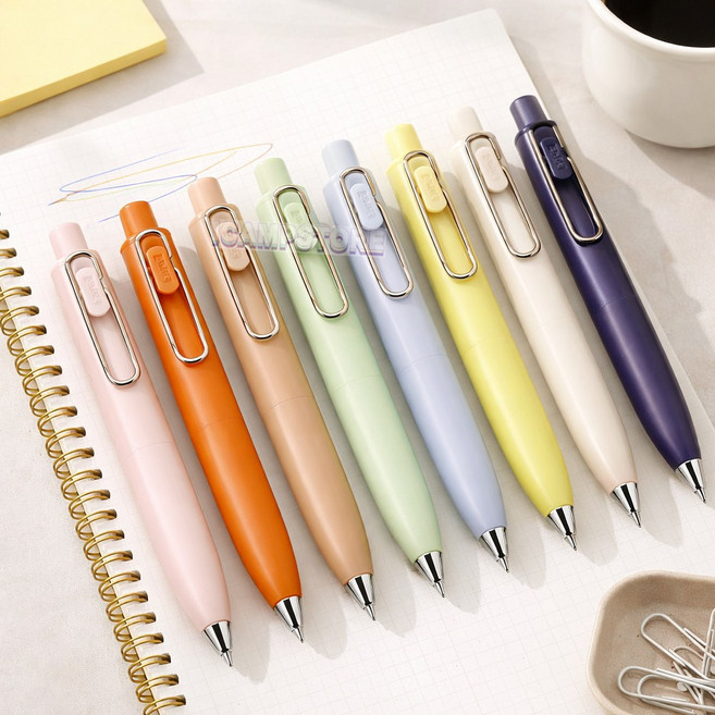 UNI 미쯔비시 유니볼 원 P 볼펜 0.38mm, 1개, 오렌지