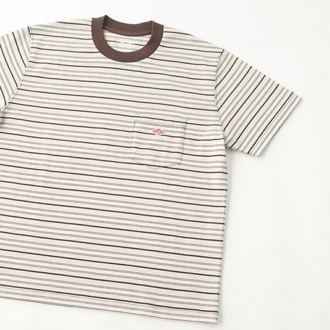 26SS 단톤 포켓 반팔 티셔츠 크루넥 남녀공용 스트라이프