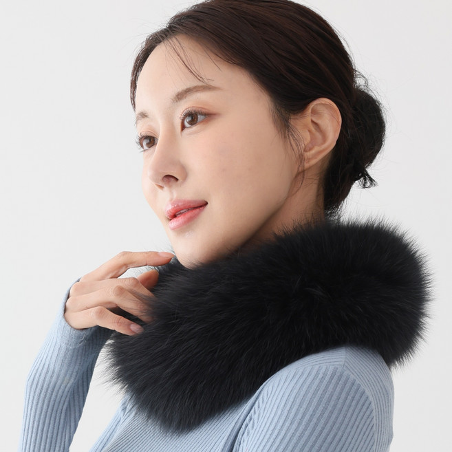 리얼 사가 폭스 머플러 퍼 밍크 목도리 털 자석 겨울 선물 국내제작