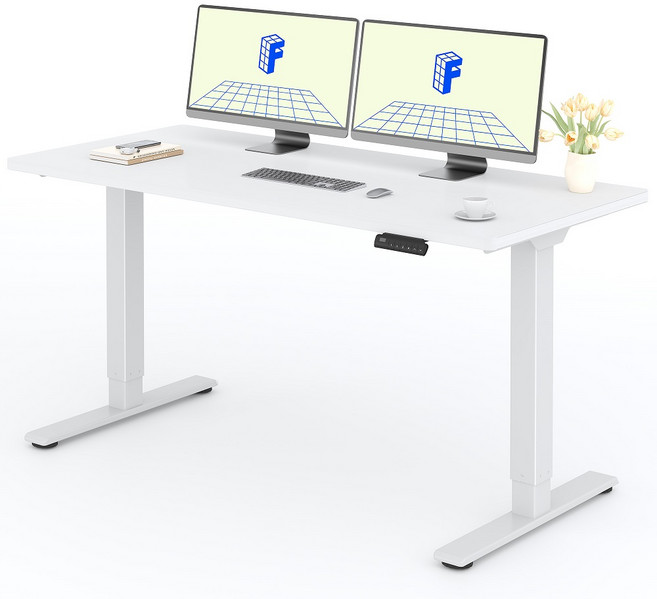 FlexiSpot 듀얼모터 모션데스크 EJ2 전동 높낮이조절책상 컴퓨터책상 A/S 5년 높이700-1190mm 내하중100KG, 화이트
