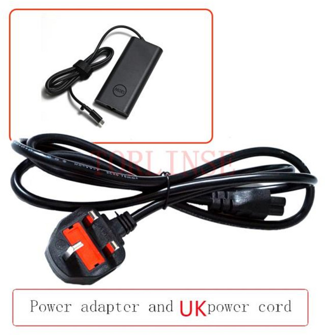 델XPS 15 9570 용 노트북 충전기 AC 전원 공급 장치 130W USB C 타입 20V 6.5A DA130PM170, 03 add UK power cord, 1개