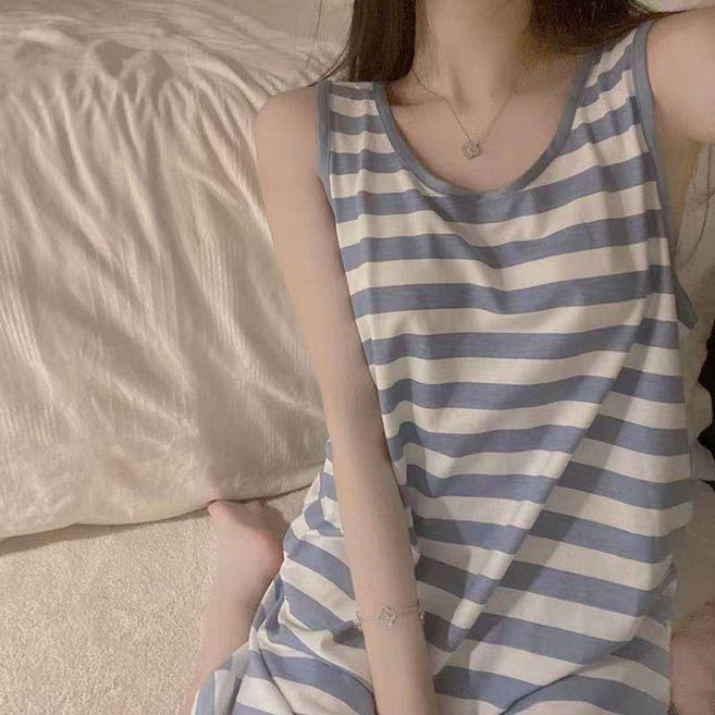 條紋背心睡裙