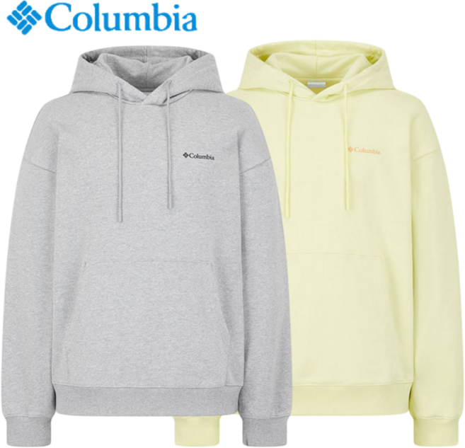 [매장발송]컬럼비아 남녀공용 후드티 오버핏 후드맨투맨 캥핑 낚시 여행 간절기 후디상의