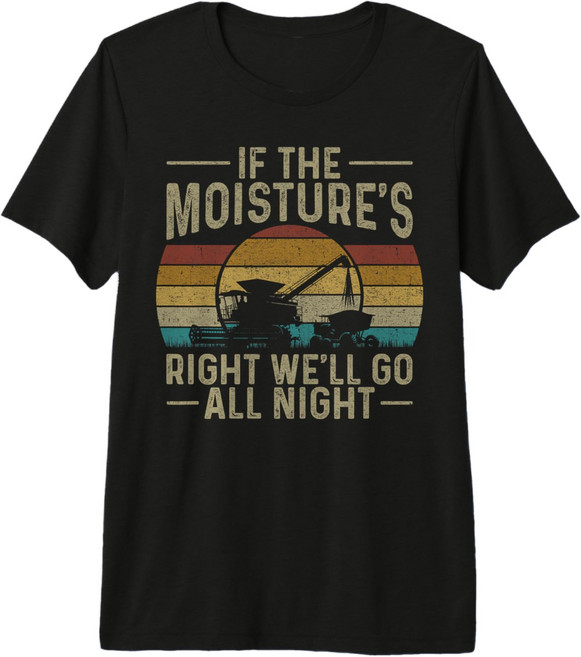 레트로 이프 더 모이스처가 맞다면 밤새도록 갈 거예요 농장 남성 프리미엄 트라이 블렌드 티셔츠