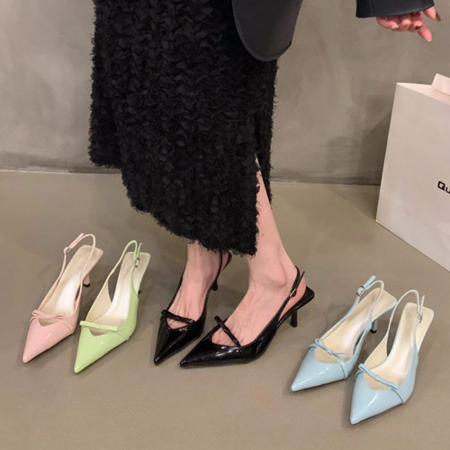 [당일출고] 쏭스마켓 스틸레토 시선집중 스트랩 샌들힐 0184