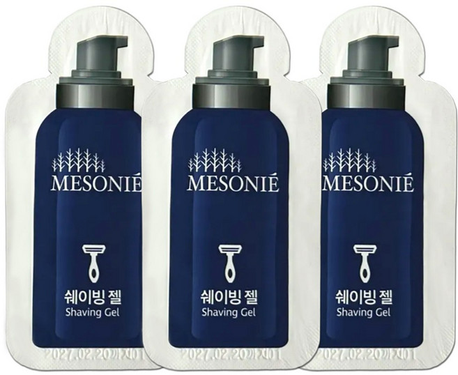 나드리 메소니에 일회용 파우치 쉐이빙 젤 면도크림 면도젤, 10개, 4ml
