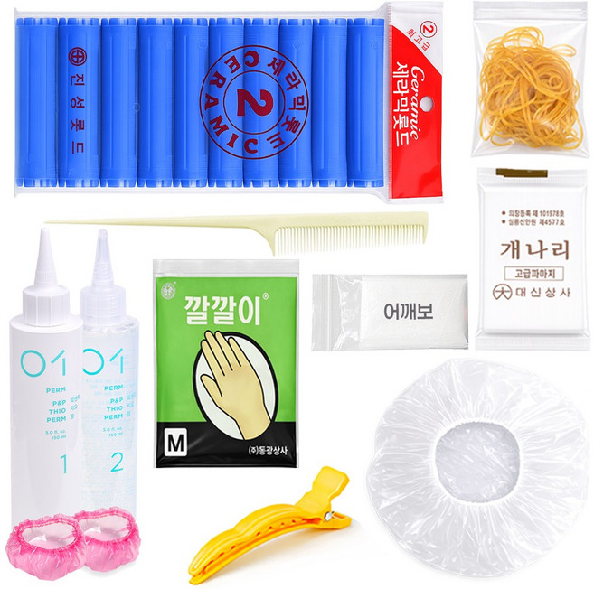 오라이브 앞머리펌 셀프 파마 세트 롯드 2호, 1세트, 혼합