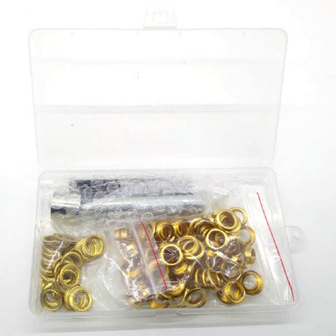 갈색가죽 가죽공예 하도메 아일렛 세트 골드 10mm 100pcs 가죽공구, 1개