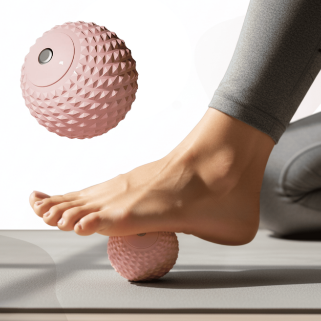 홀리크 마그네틱 족저근막염 발바닥 마사지볼, 1개, 힐링 핑크