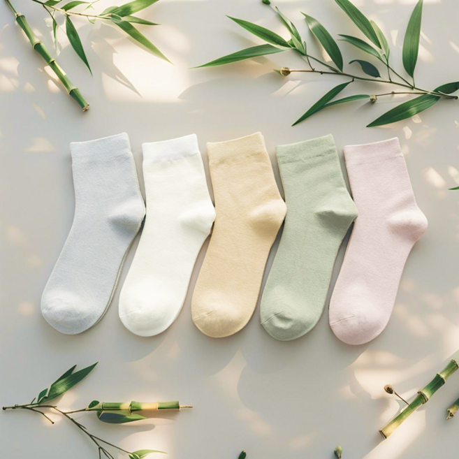 발숲 여성용 여름 양말 대나무 섬유 5켤레 세트