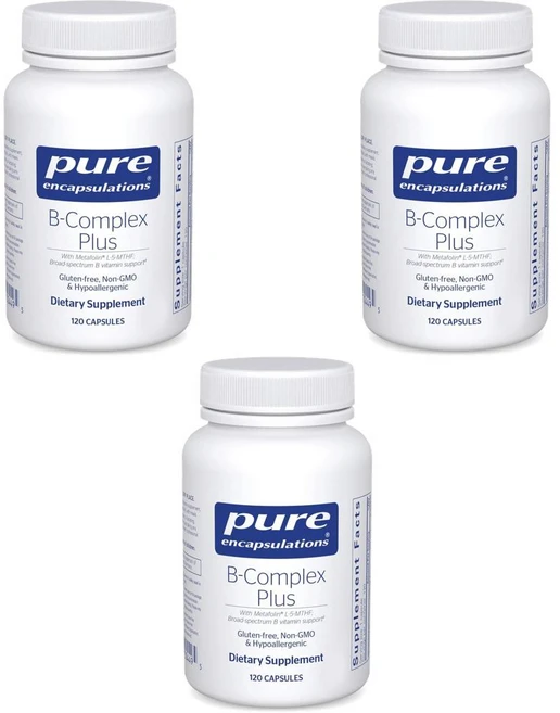 Pure Encapsulations B-Complex Plus B Vitamins 퓨어 인캡슐레이션스 B-컴플렉스 플러스 B 비타민, 3개, 120정 - 쿠팡