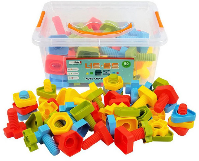 아이비스 너트 볼트 블록 공구놀이 SP11538, 혼합색상, 1개