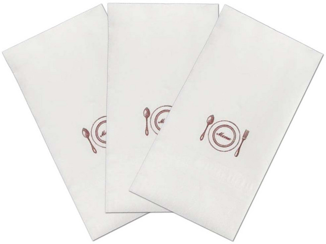 네모냅킨 디너 - 호텔 레스토랑 식당 고급휴지 무형광, 1세트, 디너냅킨 메뉴 백색 (접지), 500개