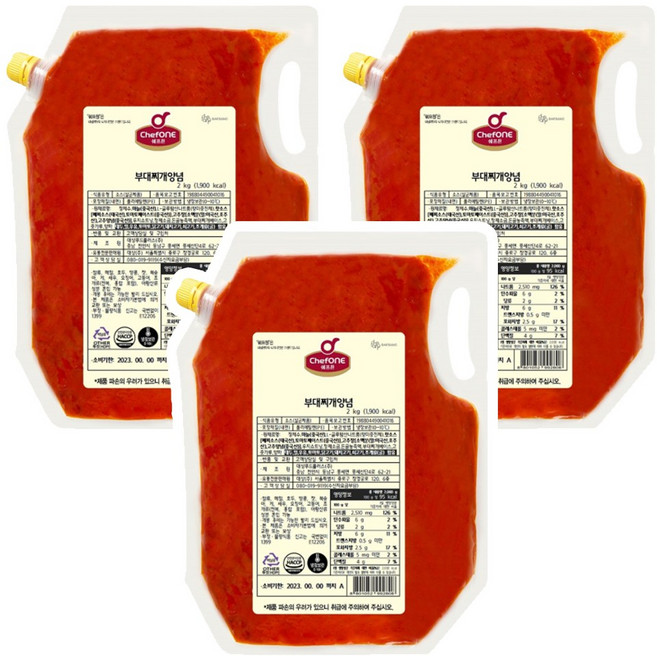 대상 쉐프원 부대찌개양념, 3개, 2kg