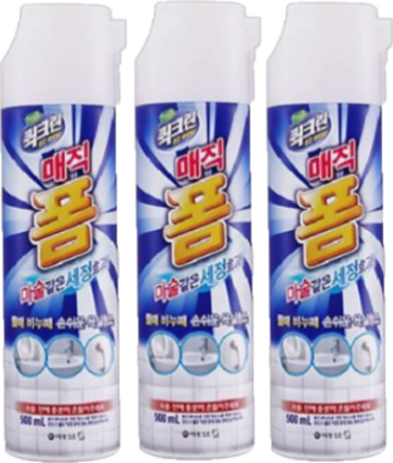 트윈스몰 홈즈 퀵크린 매직폼 500g 물때 비누때 손쉬운 욕실청소, 3개