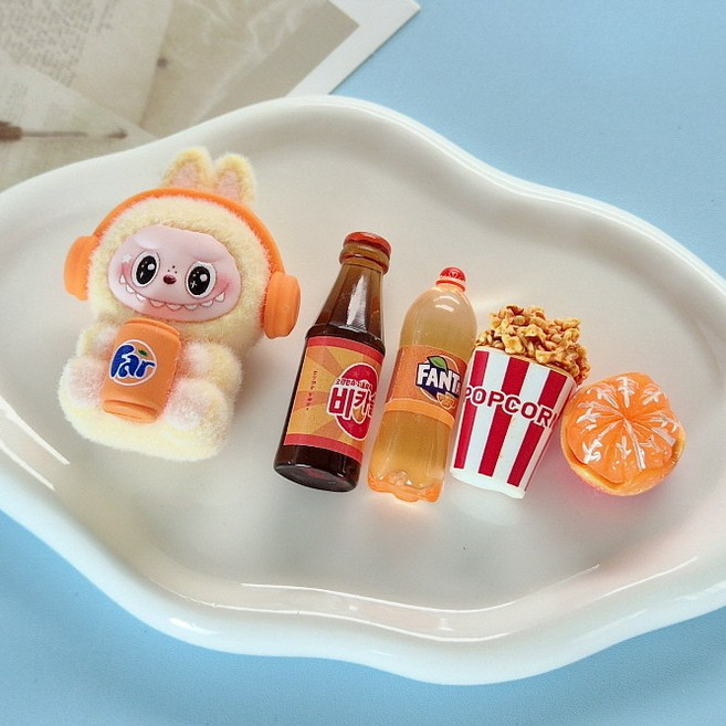 라부부 인형 키링 미니파우치 백참 굿즈, 옐로우, 1개