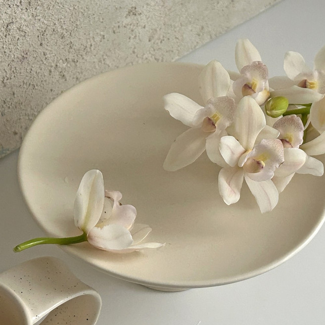 젠 소반 디저트 스탠드 2color 케이크 오브제 트레이 집들이 선물, 베이지