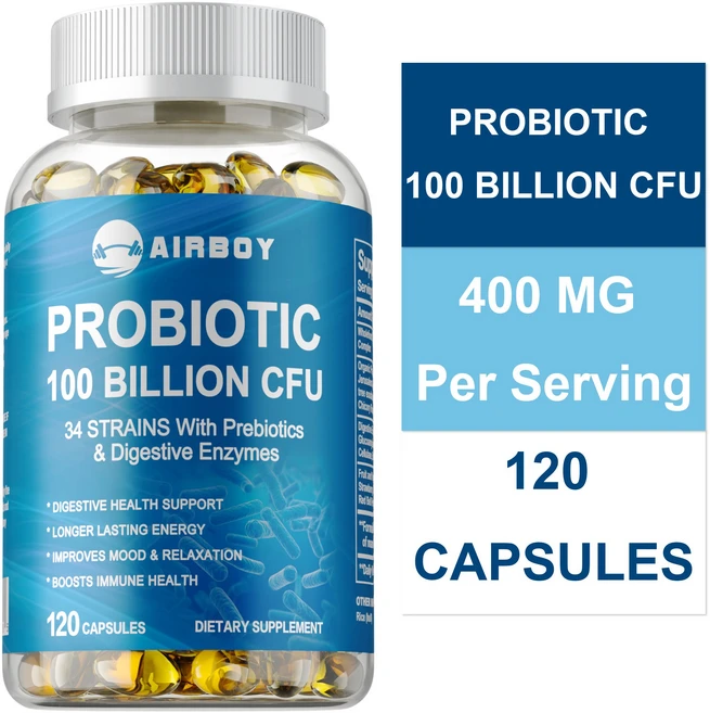 프리바이오틱 1000억 CFU - 소화 효소 - 가스 및 복부 팽만감 완화 면역 강화, 60정, 1개 - 쿠팡