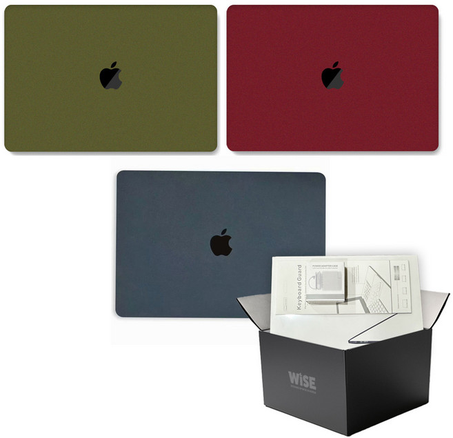 와이즈 맥북에어 13인치 M3 러프 케이스 구성품 세트 A3113, 맥북에어 M3 13인치 A3113, [2]+어댑터 케이스, 딥시블루, 1개