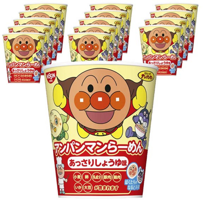 NISSIN 日清 麵包超人醬油味迷你杯麵 33g, 15入