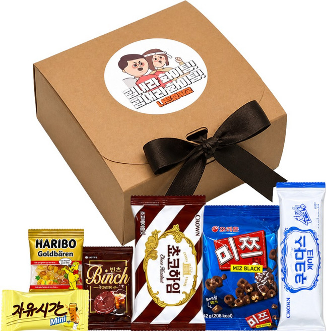 10위 - 나나박스 단체간식 학교 행사 교회 어린이집 유치원 생일답례품 상자포장 선물세트 3500원 구성, 100개, 